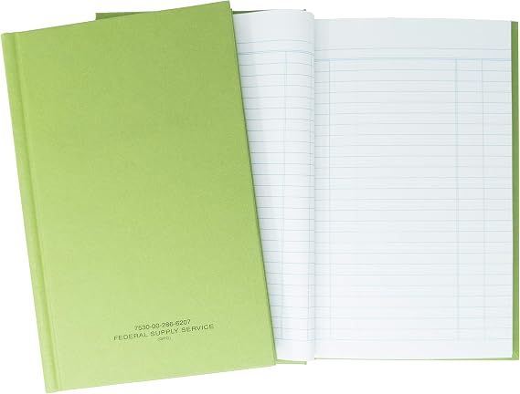 Tacticai Green Military Log Book, Record Book, 5.2 x 8 Inch, 4-Column