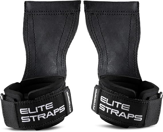 Fitgriff® Elite Straps 2.0 - Zughilfen mit Gummi-Pad für Krafttraining - Bodybuilding Fitness Gym - Lifting Straps - für Frauen und Männer