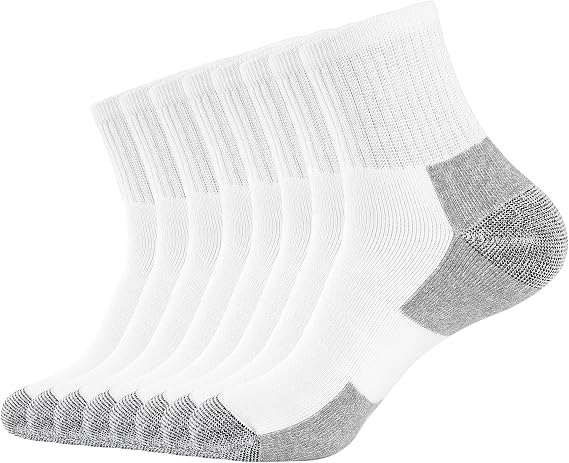 WANDER Men's Athletic Ankle Socks 8 Pairs Thick Cushioned Cotton for Casual