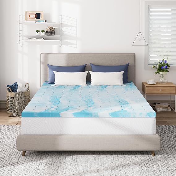 CH Charme House Mattress Topper 3 Inch Queen Size, Gel Infused Memory Foam Bed Topper for Back Pain Relief, Cooling Mattress Pad, CertiPUR-US Certified, 8060"