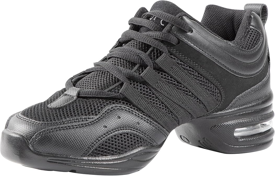 Linodes Women's Jazz Dance Sneaker with Breathable Upper, Split Sole and Air Cushion Dance Multifunctional Walking Shoes Anti-Slip