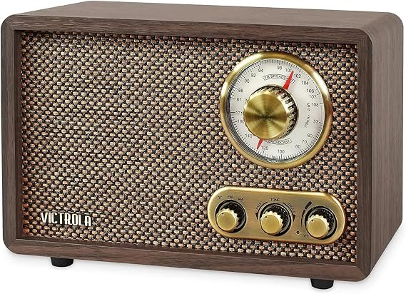 Victrola Willow - Retro Wood Bluetooth Radio, AM/FM - Espresso