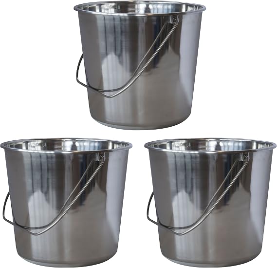 SSB237SET Medium Stainless Steel Bucket Set 3Piece