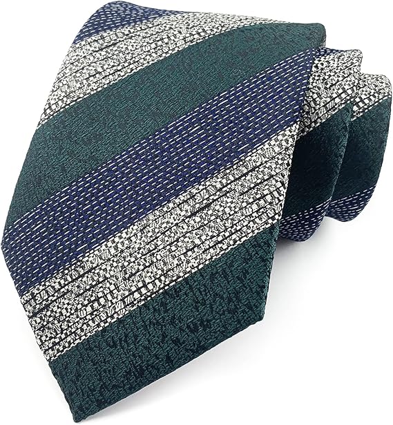 Letsmeet Men's Classic Stripe Tie Silk Necktie Formal Party College Daily Jacquard Woven Business Neckties