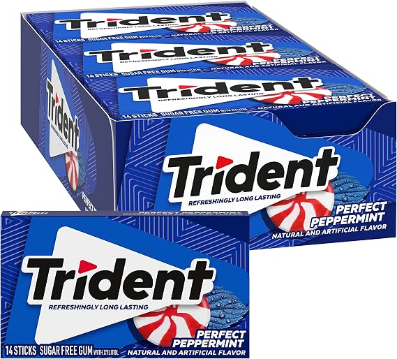 Trident Perfect Peppermint Sugar Free Chewing Gum with Xylitol 14 Sticks 39 g