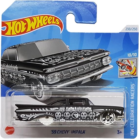 Hot Wheels - ´59 Chevy Impala - HW Celebration Racers 10/10 - HTB02 - Short Card - TH Treasure Hunt - Black & White - Mattel 2024-1:64