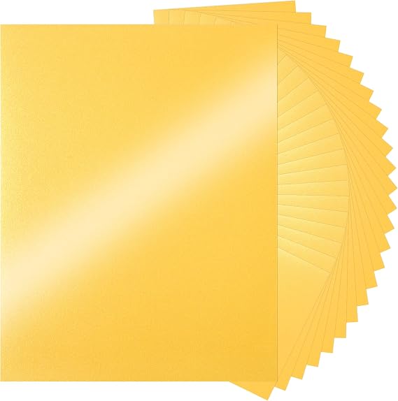 25 Sheets Gold Shimmer Cardstock 92LB Printer Paper 8.5x11IN