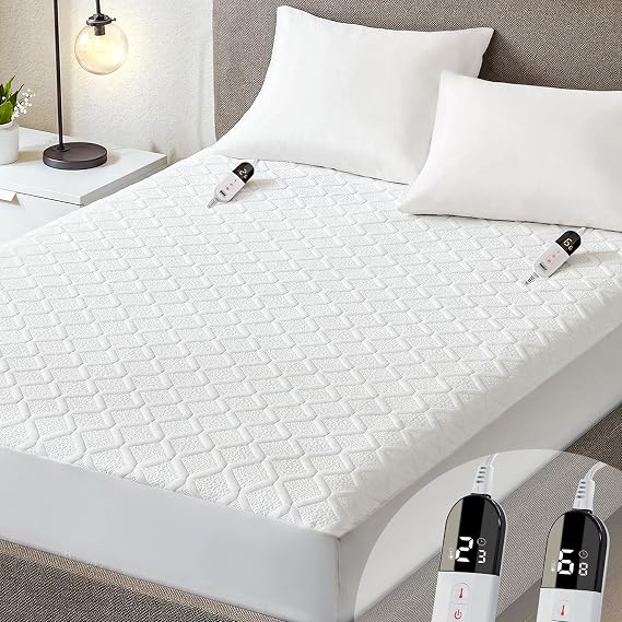 Heated Mattress Pad California King Size, Dual Control Electric Bed Warmer