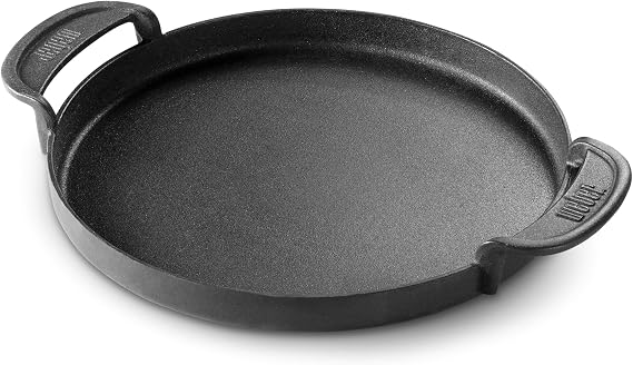 Weber Gourmet BBQ Griddle, Porcelain-Enameled Cast Iron | NonStick Round Griddle with Handles for Charcoal, Gas & Pellet Grills, Perfect for Breakfast & HighHeat Grilling, Flat-Top
