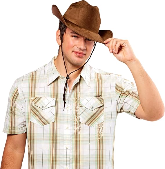 Rubies Brown Faux Suede Cowboy Hat for Adults, Men's No Size