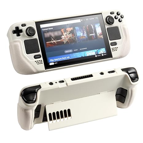 UYIYE Protective Case for Steam Deck OLED & LCD with Kickstand - White