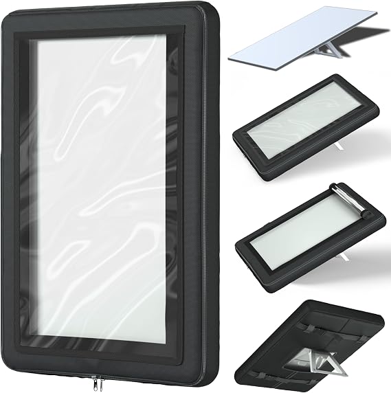 Protector for Starlink Gen3 Cover, Satellite Dish Accessories, Transparent PVC Material+900D Fabric, Weather-Resistant, Dustproof and Waterproof, for Maximum Signal Performance & Durability, Black