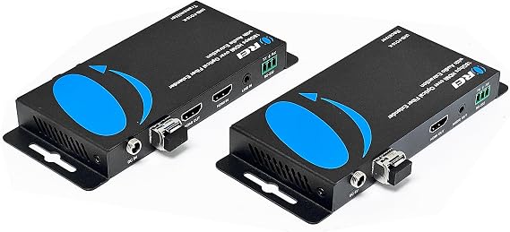 OREI 4K HDMI Over Fiber Optic Extender Up to 10KM 2-Way IR RS-232 DVI 1.0 | HDMI Fiber 4K, Fiber Optic HDMI Extender 18Gbps, HDCP 2.2, Audio Embedding/Extraction, HDMI Loop Out, EDID