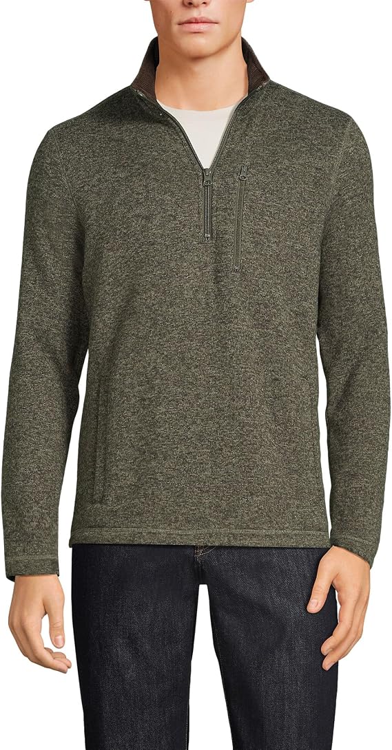 Lands' End Men's Quarter Zip Sweater Fleece