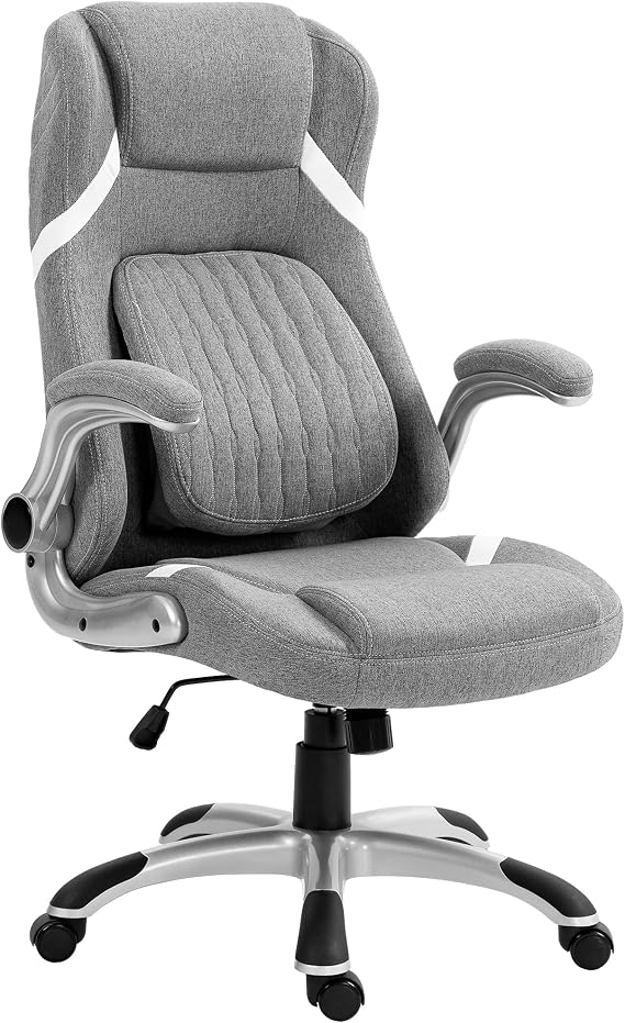 Vinsetto Ergonomic Executive Office Chair Adjustable Lumbar Support Grey