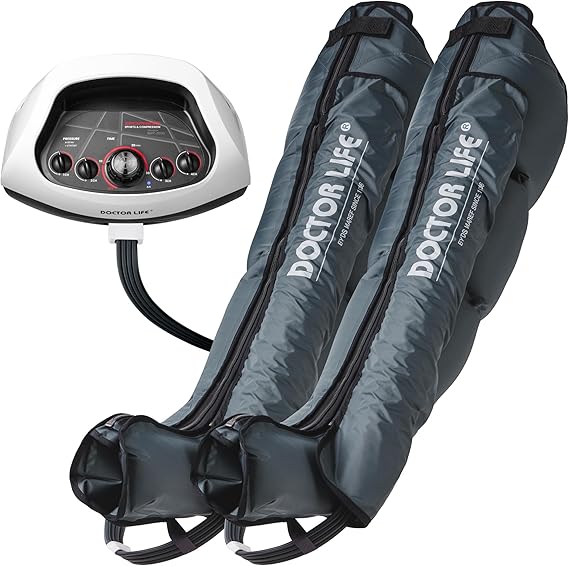 DOCTOR LIFE Sequential Air Compression Leg Massager : Device, Foot and Leg Recovery Boots - Improved Blood Circulation and Fast Sports Recovery (SP-2000, XL)