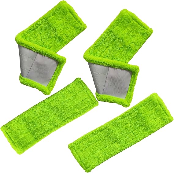 再利用可能なモップパッド 4個パック 3M Scotch-Brite M-005 フロアモップ、マイクロファイバーハードウッドフロアモップパッド ウェットまたはドライ使用モップ、折りたたみモップ15インチx3.9インチのモップヘッドに適合