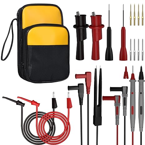 Electrical Multimeter Test Lead Kit with Soft Case Test Hook | for Digital Electrical Testing Multimeter Voltmeter | 2PCS Non-Destructive Back Probes