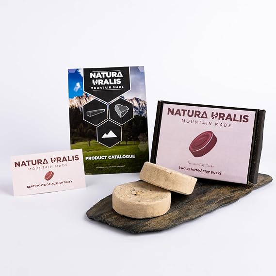 Natura Uralis Clay Pucks | 2 Clay Pucks, Off-White to Pastel Pink - Amazing Crunch, Satisfying Earthy, Velvety and Firm Texture, ASMR Sensation