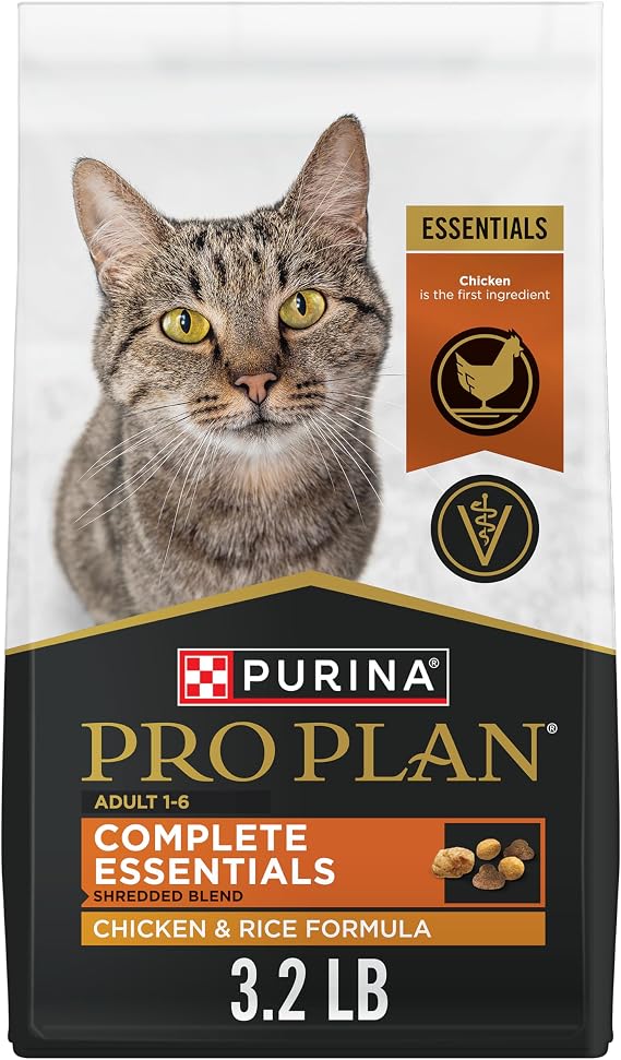 Purina Pro Plan Complete Essentials Chicken & Rice Dry Cat Food, 3.2 lb Bag