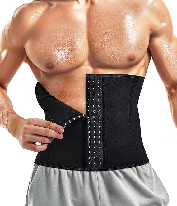 TAILONG Men Waist Trainer Belt Workout for Body Weight Loss Fitness Fat Burner Trimmer Band Back Support