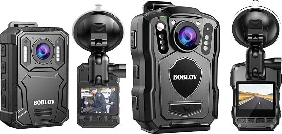 BOBLOV KJ23Pro 2K 128GB Body Camera and M5 2K 256G Police Body Camera