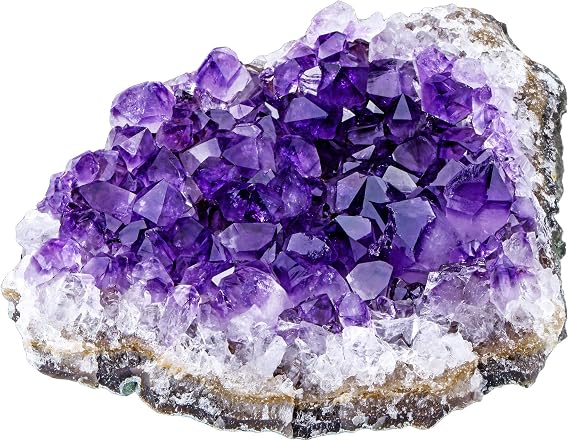 CrystalTears Amethyst Crystal Geode Cluster Raw Amethyst Rock Quartz Healing Crystals Druzy Geode Mineral Specimen Gemstone for Meditation Reiki Healing Home Decor 0.22-0.44 lb