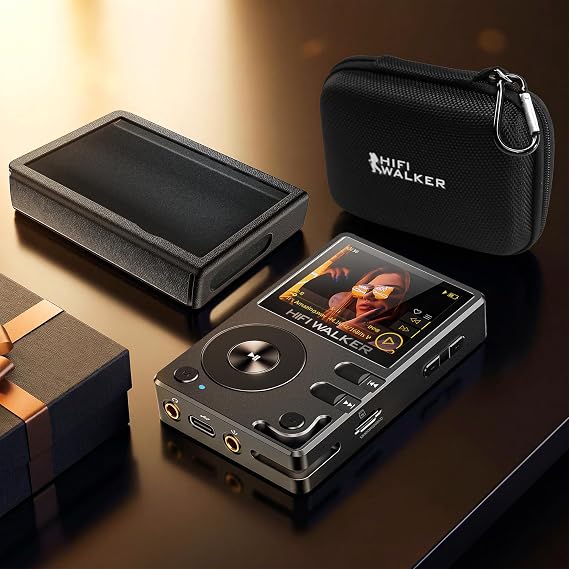 HIFI WALKER H2 Hi-Res MP3 Player Bundle with Protective Leather Case & EVA Travel Case