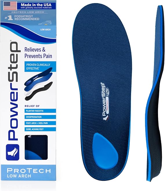 PowerStep ProTech ローアーチ矯正インサート - 過回内&足底筋膜炎インサート リジッドアーチサポート用 - ローアーチ+フラットフィート用メディアルグレード矯正 M 10-10.5 W 12