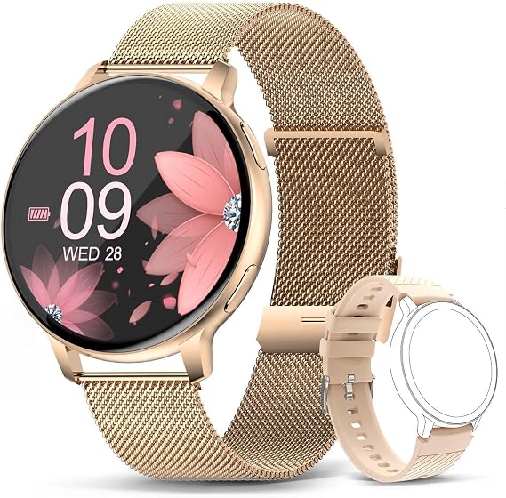 Smart Watch for Women, Elegant Smartwatch with 2 Interchangeable Bands