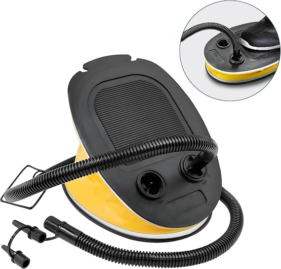 Foot Pump for Airbed | 5L Air Pump for Inflatables Manual | Lightweight & Portable Paddling Pool Foot Pump | Manual Air Pump With 2 Nozzles | Footpump for Air Mattress, Camping Bed, Swimming Pool