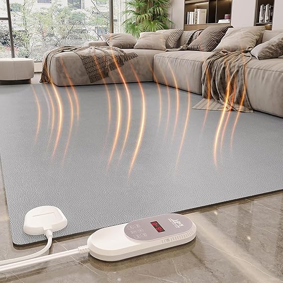 Extra Large Heated Carpet, Electric Living Room Rug, 5 Heat Levels & 9 Hours Timer, Fast and Even Heating, 140X200 Cm, Three-Dimensional Heating of The Whole House, for Bedroom Office Home