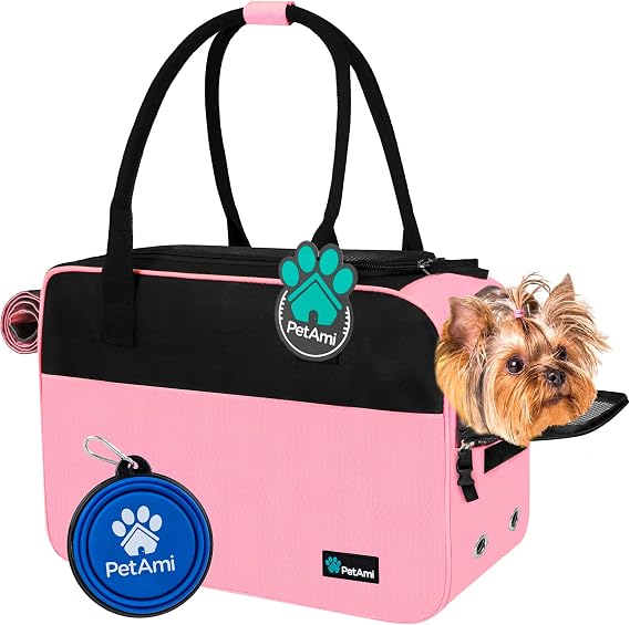 PetAmi Small Dog Purse Carrier with Pockets, Airline Approved, Pink