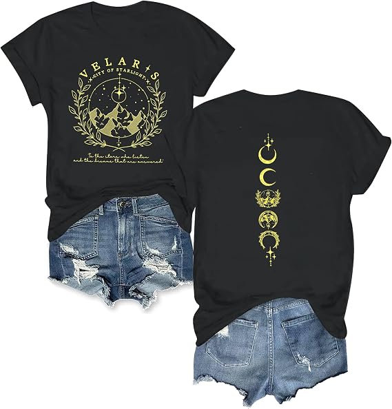 Acotar Velaris Shirt Women City of Starlight Tee Vintage Stars Graphic Top