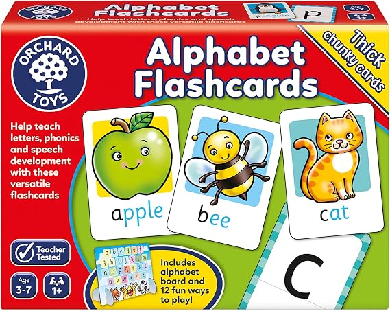 Orchard Toys Alphabet Flashcards, 26 Educational Double-sided Flashcards, Teach the Letters of the Alphabet, Perfect for Kids Age 3-7, Educational Toy, Kiwi Lime Green