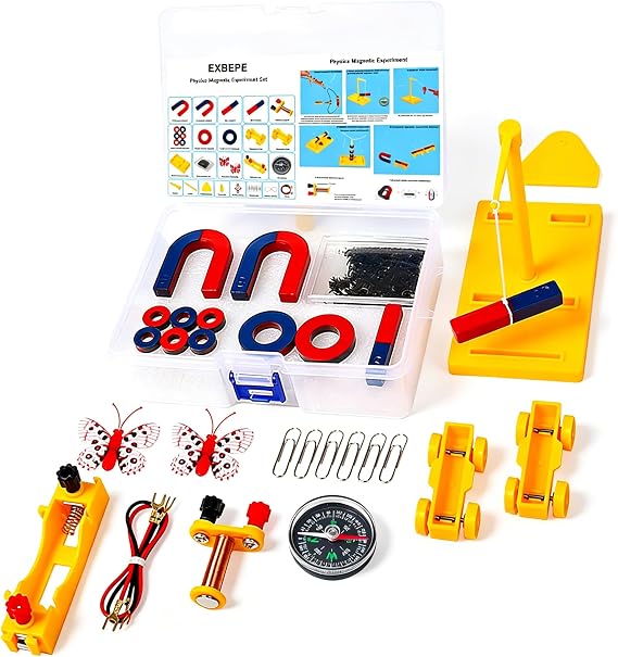 EXBEPE Magnet Kit Physics Science Electromagnet Experiment Set for Education Science Experiment Tools Teacher Classroom Supply