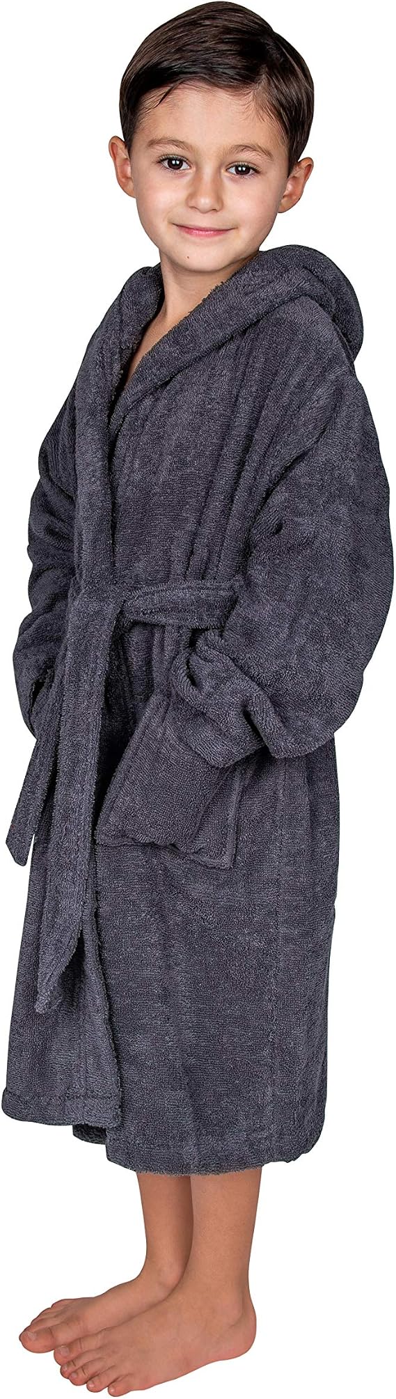 BAGNO MILANO Organic Turkish Cotton-Acrylic Boys Girls Hooded Bathrobe