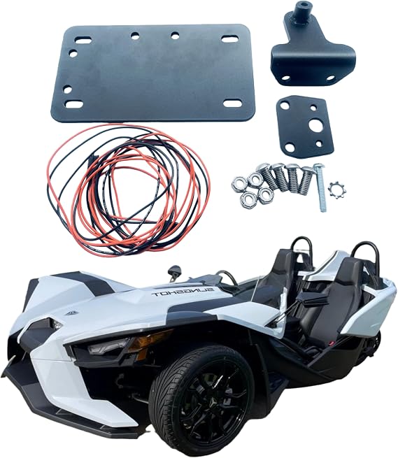 1 Set Swingarm License Plate Bracket Relocator - Plug N Play Harness for Polaris Slingshot S/R/SL/SLR/GT (2015-2024)