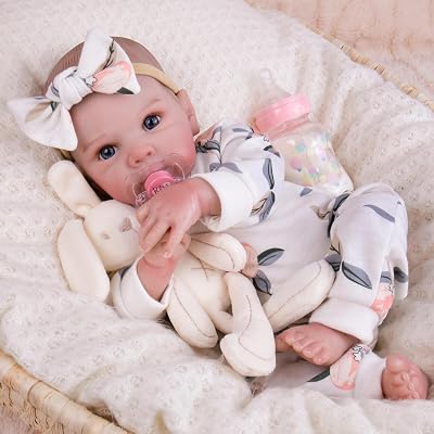 Milidool Lifelike Reborn Baby Dolls Girl - 20 Inch Realistic Newborn Baby Dolls with Poseable Body, Real Life Baby Dolls with Accessories for 3 Year Old Girls Gifts, Pretend Play, Collection