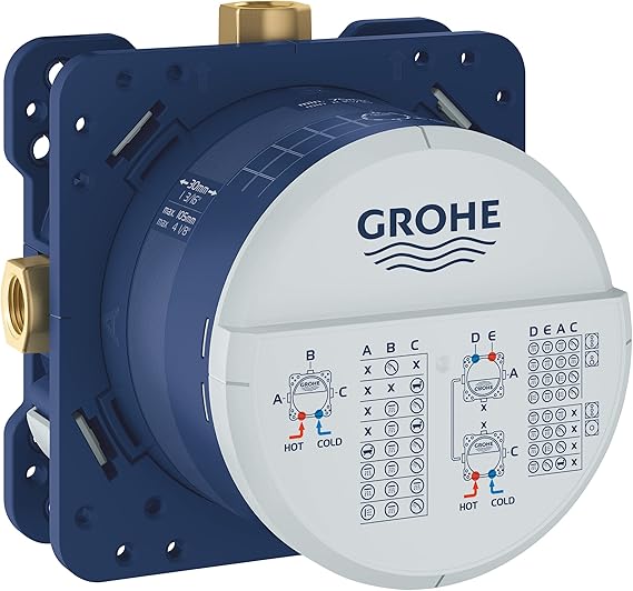 GROHE 35601000 Rapido Smartbox Universal Rough-In Box, Starlight Chrome