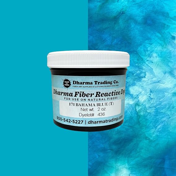 Dharma Fiber Reactive Procion Dye - Bahama Blue, 2 oz. - The #1 Dye for Tie-Dye & Ice Dye. Vibrant, Permanent Colors Trusted by Professionals & Hobbyists Since 1969