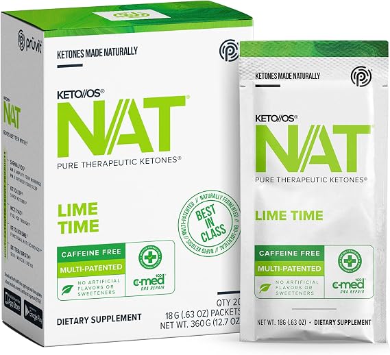 Pruvit Keto//OS NAT Lime Time Charged Drink Mix - 20 Sachets