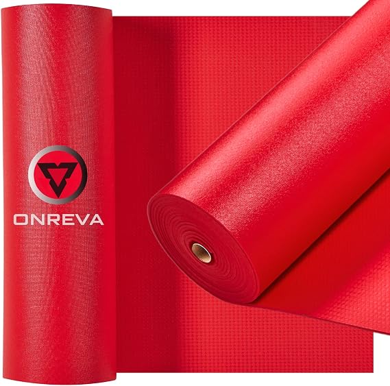 ONREVA Tool Box Liner 18 inch wide x 24 ft Large, Thick Heavy Duty Toolbox Drawer Liners, Rolling Tool Chest Foam Mat, Shelf Rubber Mat, Non-slip Organizer Pad for Cabinet Workbench, Red