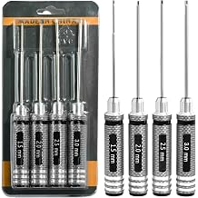 4pcs 1.5 2.0 2.5 3.0mm Hex Key Driver Set Hex Allen Screwdriver Kit, Aluminum Allen Wrench Set Screw Driver RC Tool Kit for Rc Car Drone Multi-Axis FPV Racing Helicopter Models Phone Electronic