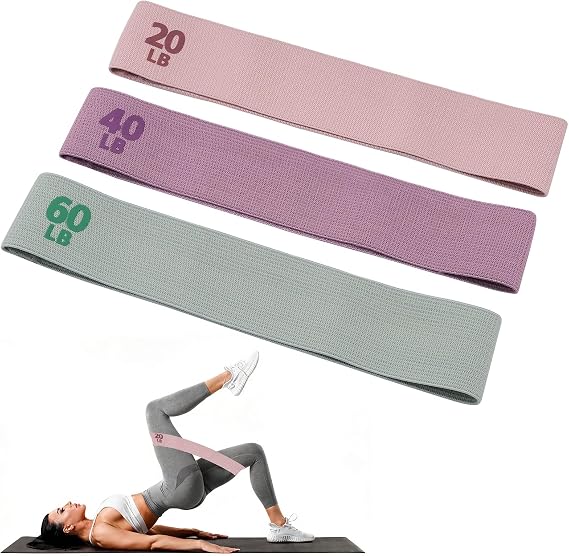 Resistance Bands Non-Slip Fabric Booty Bands 3 Strength Levels for Glutes Hips Legs Yoga Pilates Fitness Workout Men Women