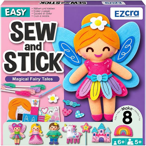 EZCRA Fairy Sewing Kit for Kids Ages 4-8 - 8 Felt DIY Projects