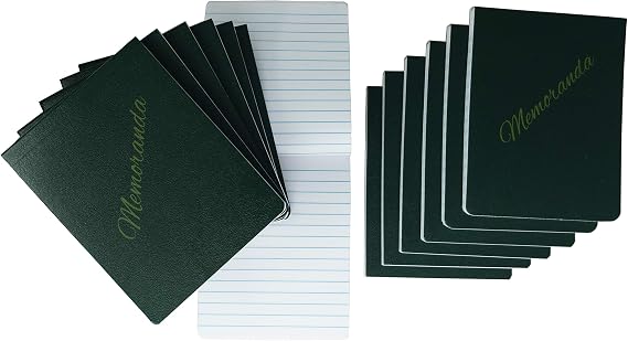 Tacticai 12-Pack Green Military Memorandum Book, 3.2 x 4.5 Inch | 144 Pages, Top-Bound Pocket Pad, NSN 7530-01-060-7511, for Note & Memo Keeping Proudly Made in USA