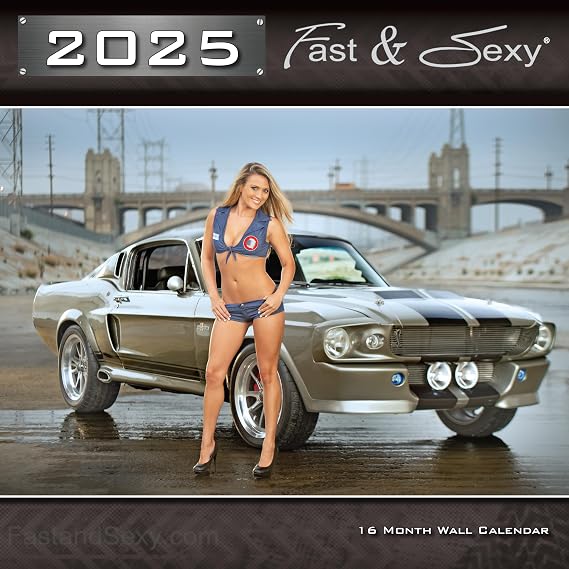2025 Fast & Sexy Car Girl Wall Calendar 12x12 inches (PG Version)