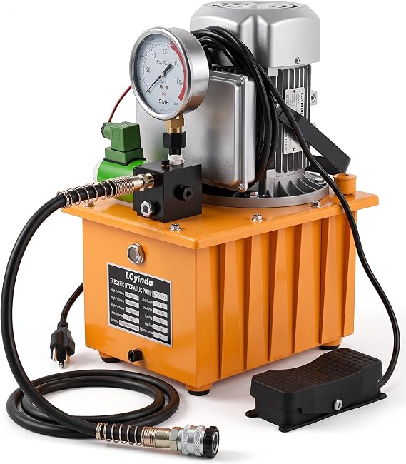 Electric Hydraulic Pump,110V 10K PSI Single Acting Solenoid Valve | 750W 8L/2.1Gallon Hydraulic Pump Power Pack Unit,2 Speed,for Punching,Bending,Single Acting Jacks