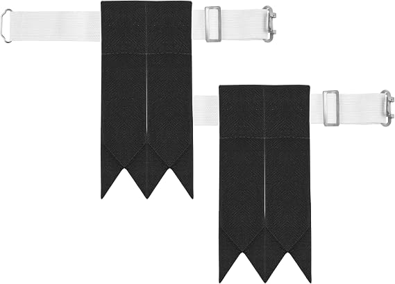 Adjustable Kilt Flashes for Men - Heavy Buckle, Plain & Tartan